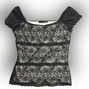 Y2K Whimsigoth Black Lace Grunge Gothic Top
